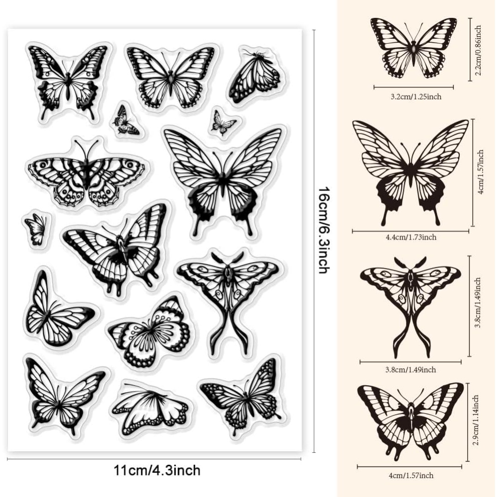 Butterfly Rubber Sheet - 1 Arkusz Przezroczystych Stempli do Tworzenia